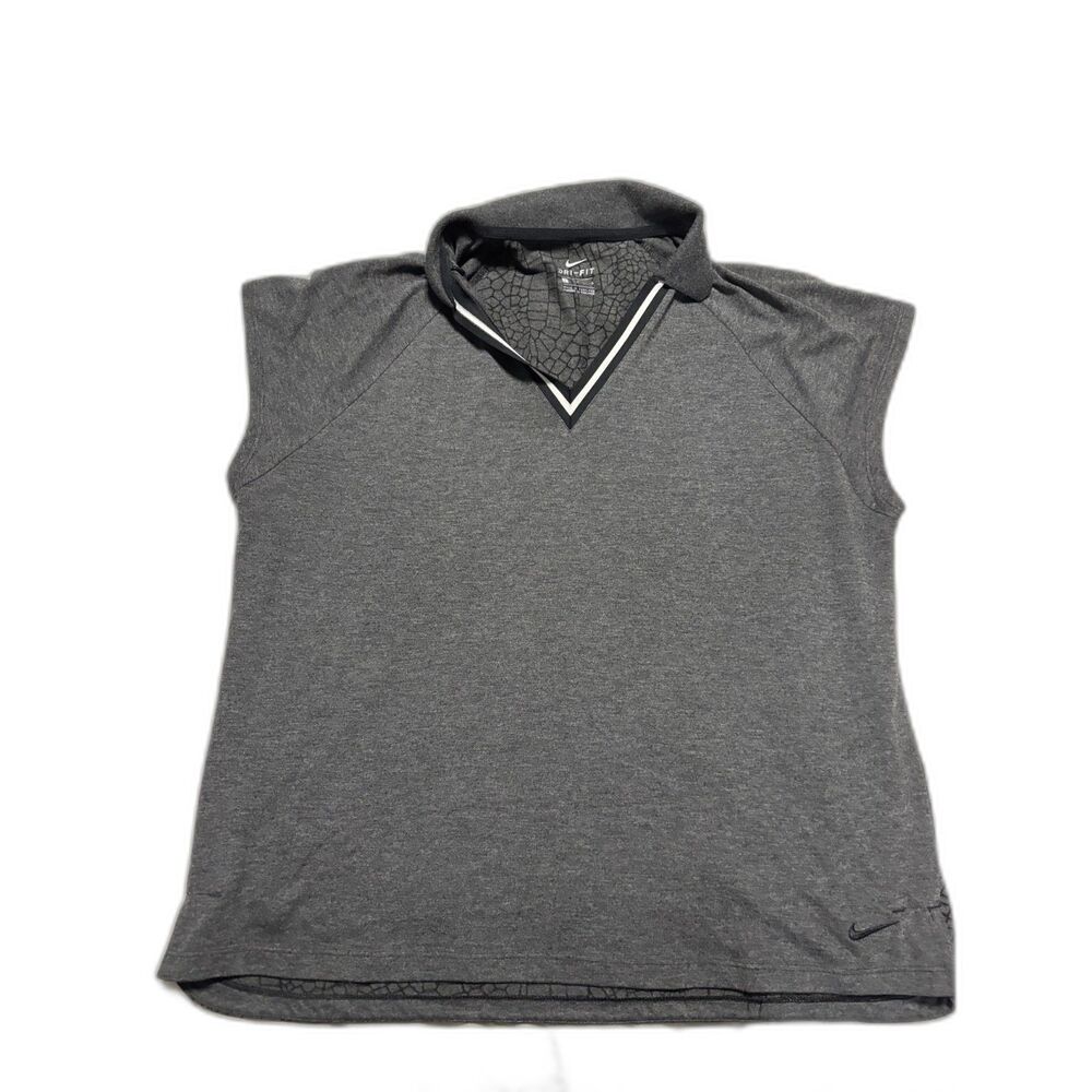 Nike Golf Polo Women's Size Large Dri Fit Gray Short Sleeve